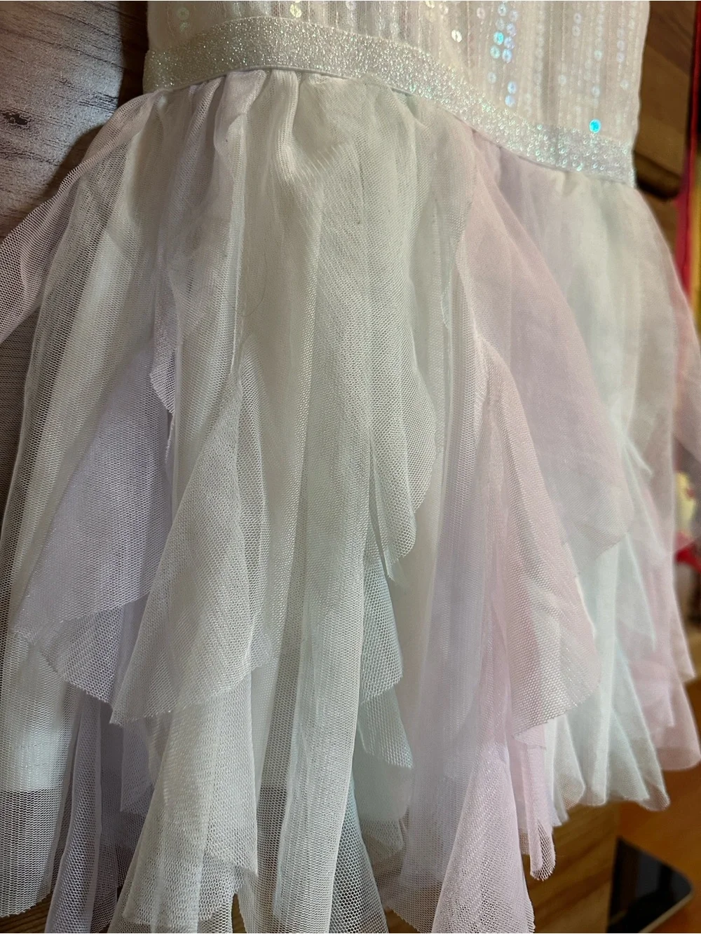 The Children's Place Iridescent Pastel Sequin Tulle Dress - White/Pastel